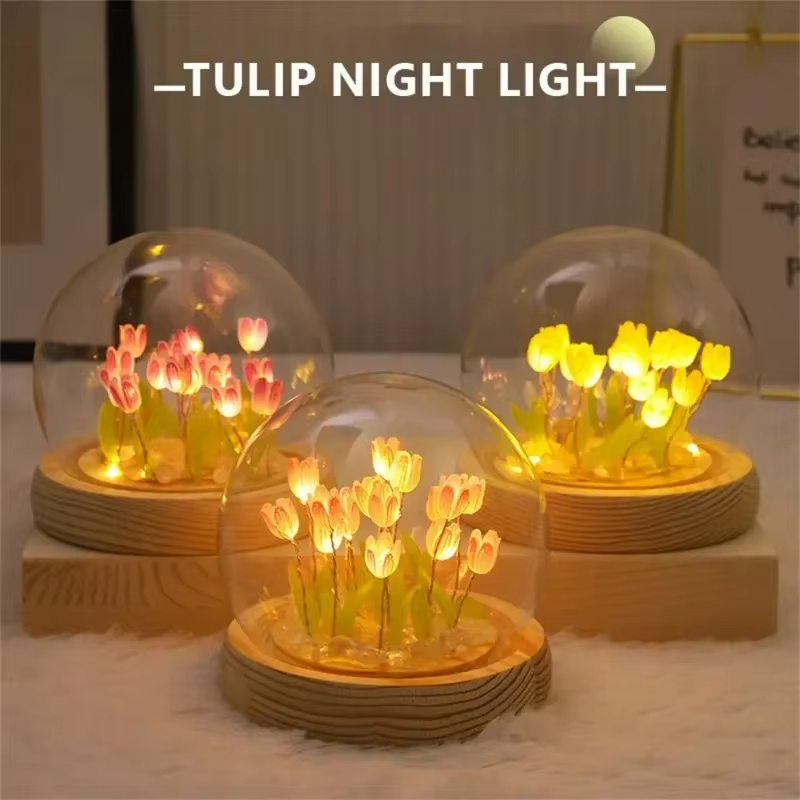 Kids Outdoor Movie Night - DIY LED Handgemachte Mini-Tulpen-Nachtlampe Materialien Niedliche