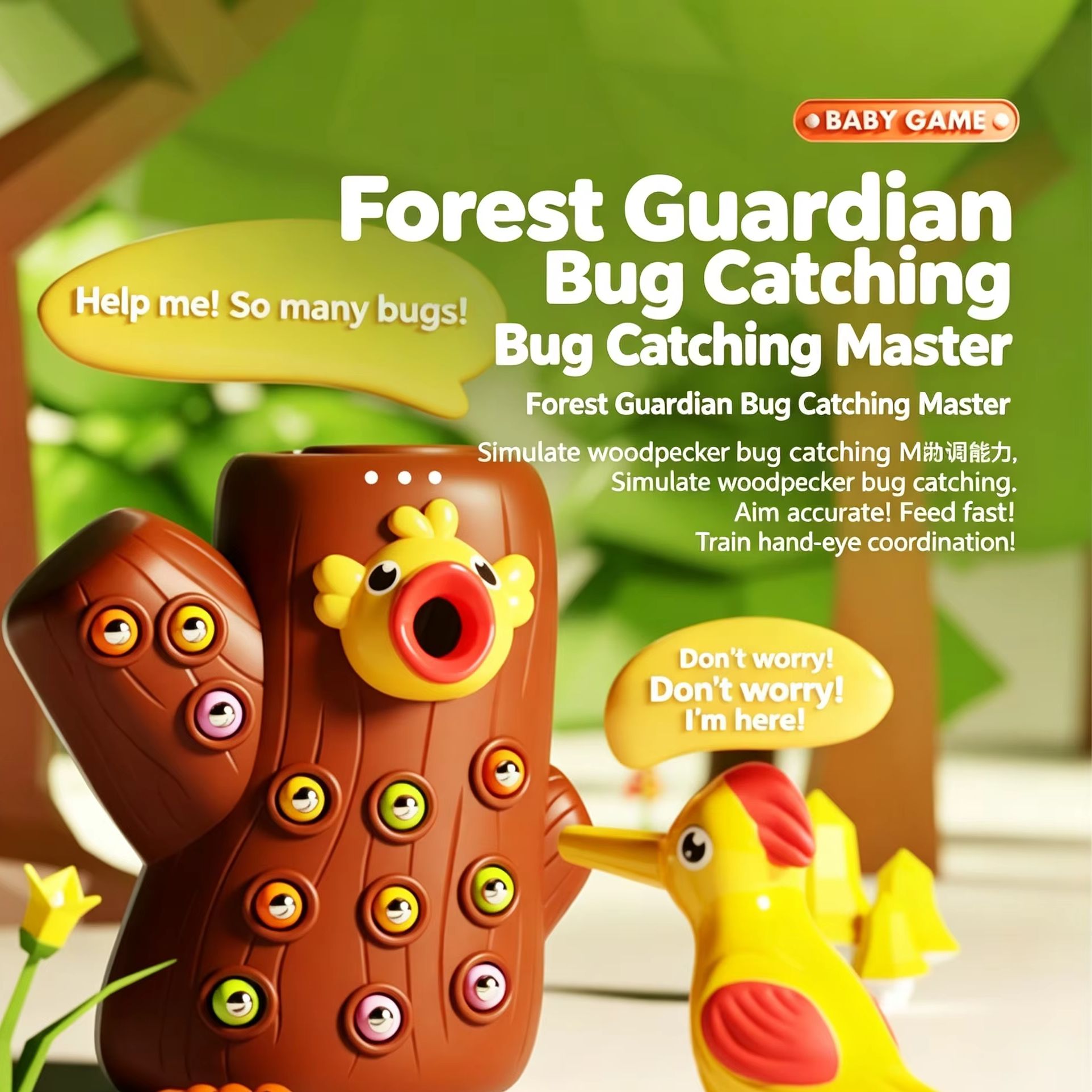 Bug Catching Kit - Specht-Spielzeug: Angeln, Insekten fangen, kleines Wild,
