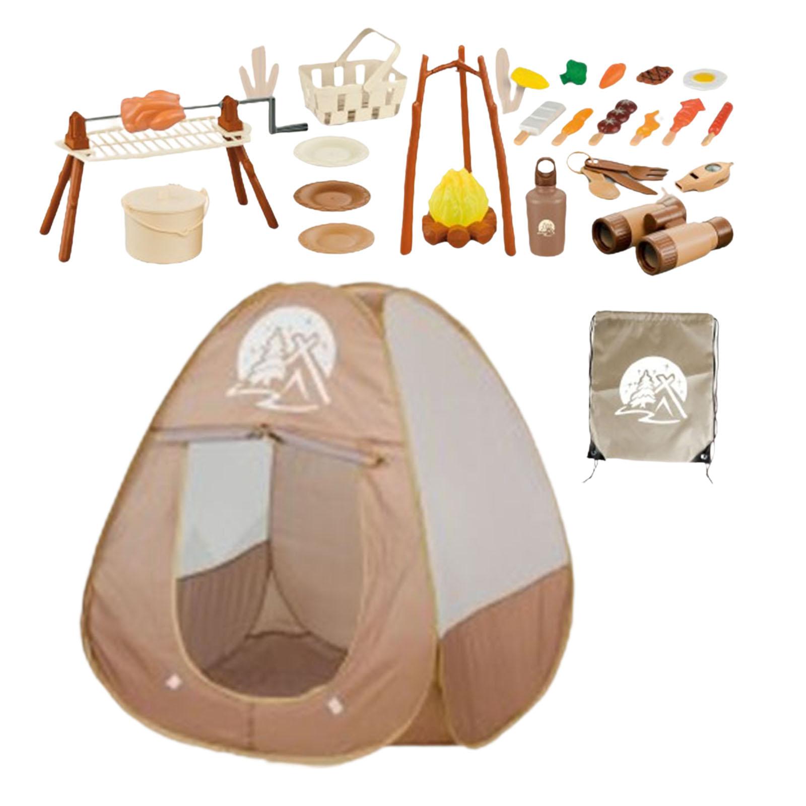 Kids Outdoor Grill Set - 34-teiliges Kinder-Camping-Set Picknick-Zubehör Lernspielzeug Essen-Spielset für