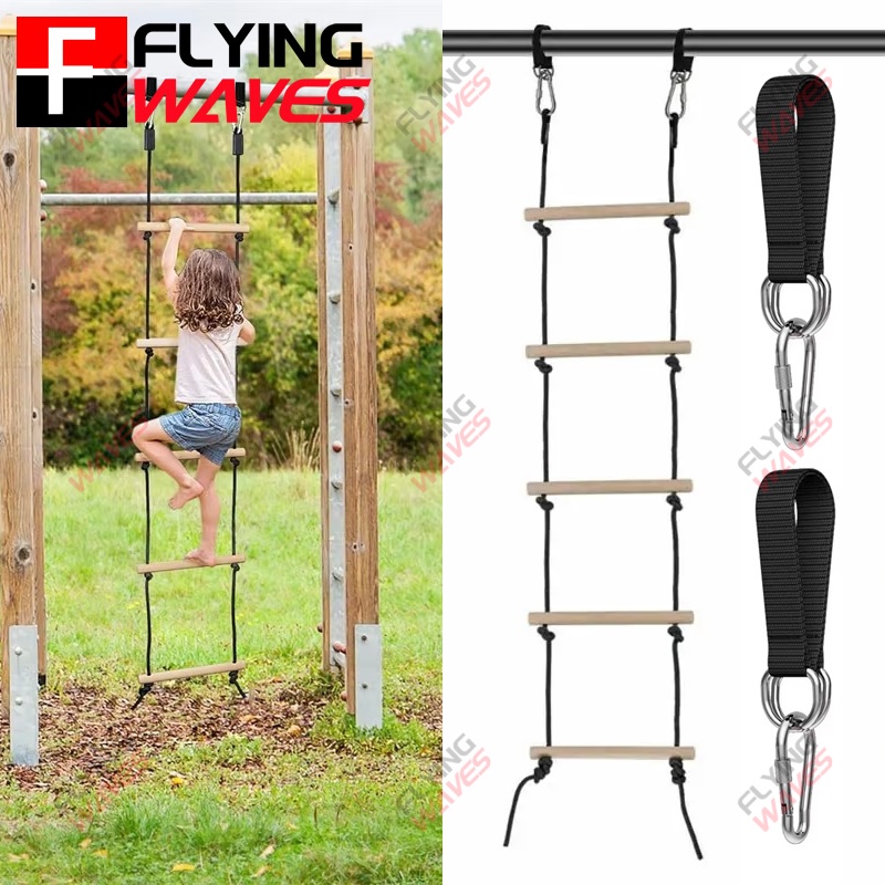 Kids Outdoor Climber - Kinder Klettern Seil Leiter Holz Schaukel