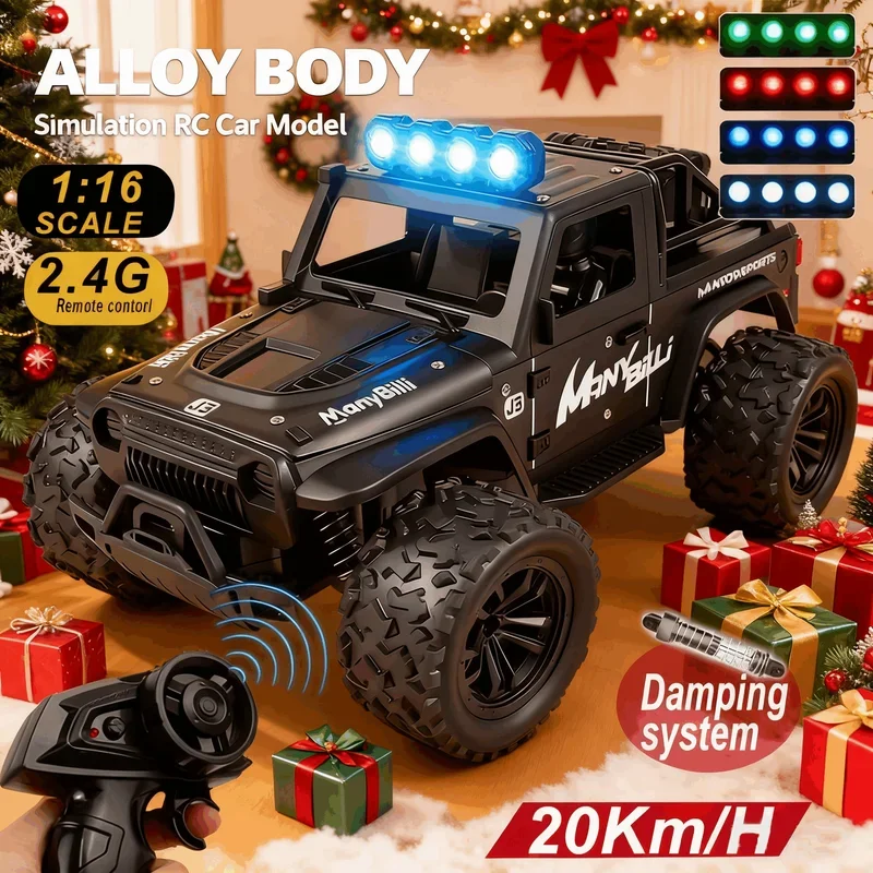 Kids Outdoor Dirt Toys - 1:16 Ferngesteuertes Auto mit Lichtern und