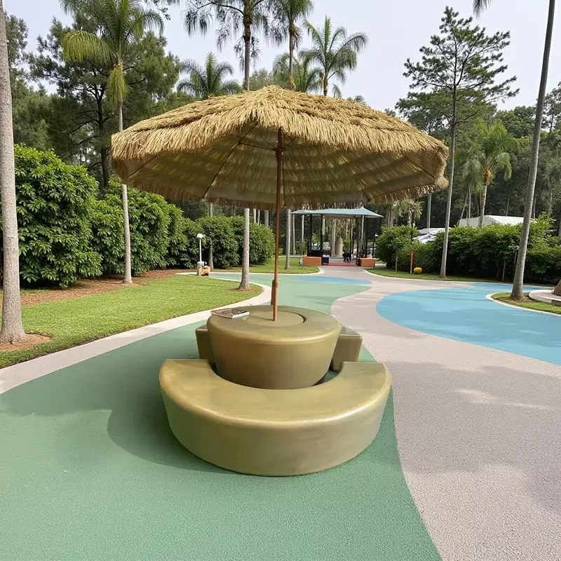 Kids Outdoor Bench With Umbrella - Modernes Outdoor-Rundtisch- und Stuhl-Set mit Wasserfestem
