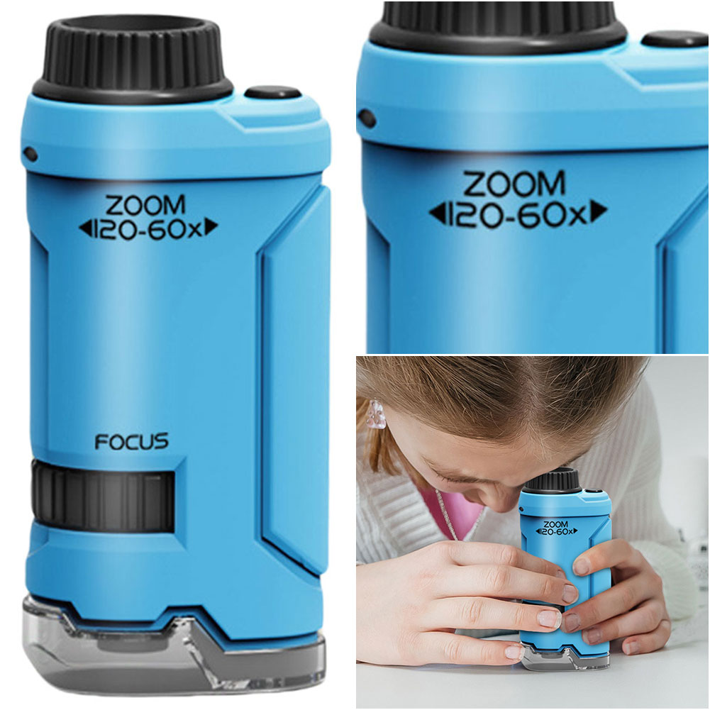 Kids Outdoor Microscope - Neue 60x-120x Handheld Mikroskop LED Beleuchtete