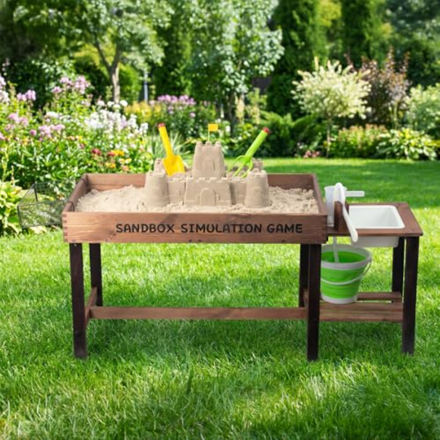Kids Outdoor Activity Table - Outdoor-Sandtisch aus Holz für Kinder im