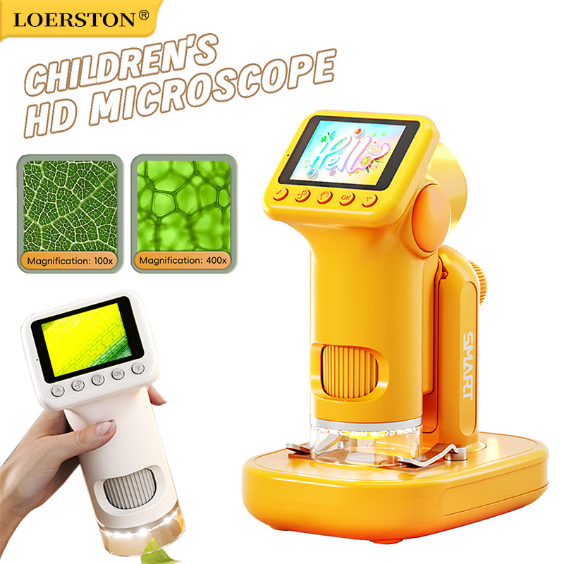 Kids Outdoor Microscope - 1600X Handmikroskop mit 2-Zoll-Bildschirm, Kinder-Lupe, Mini