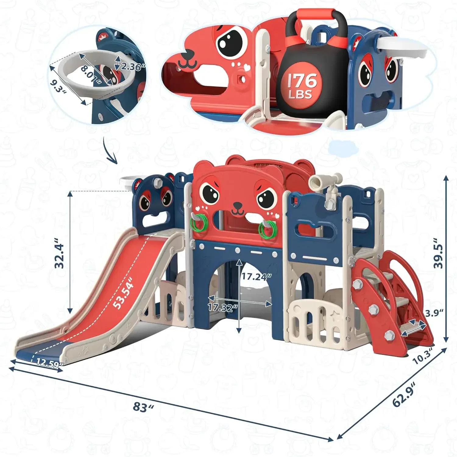 Kids Outdoor Climber - Angebot: 9-in-1 Kleinkind-Rutsche-Spielset für Drinnen und