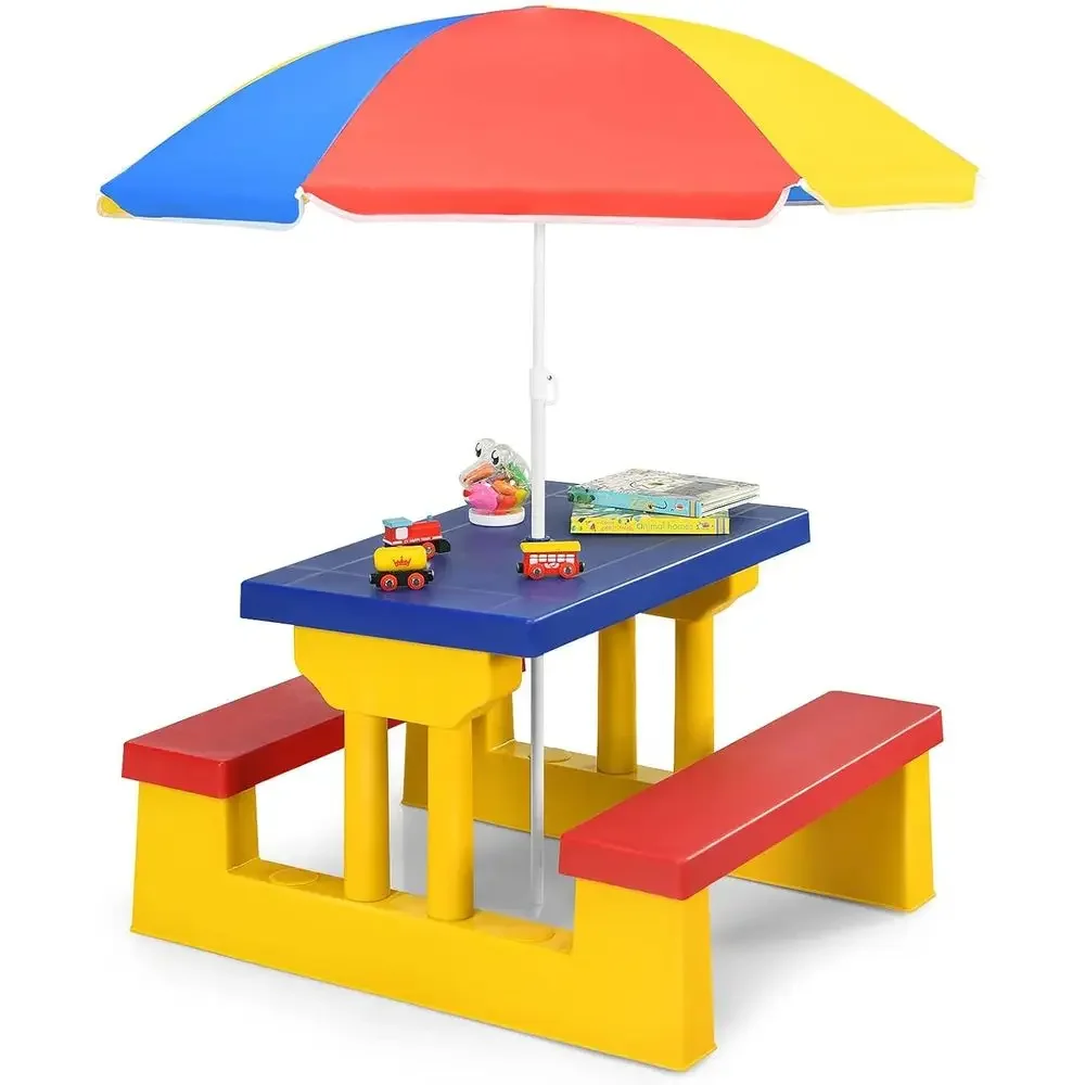 Mehrfarbiges Outdoor-Kinder-Pi – Kids Outdoor Bench With Umbrella Bewertung und Preis