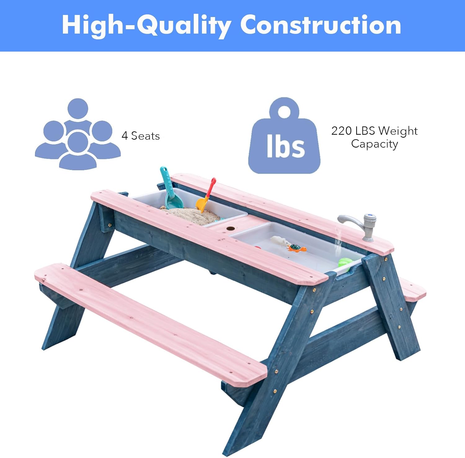 3-in-1 Sand- und Wassertisch f – Kids Outdoor Bench With Umbrella Bewertung und Preis
