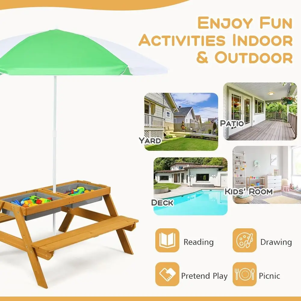 3-in-1 Höhenverstellbarer Rege – Kids Outdoor Activity Table Bewertung und Preis
