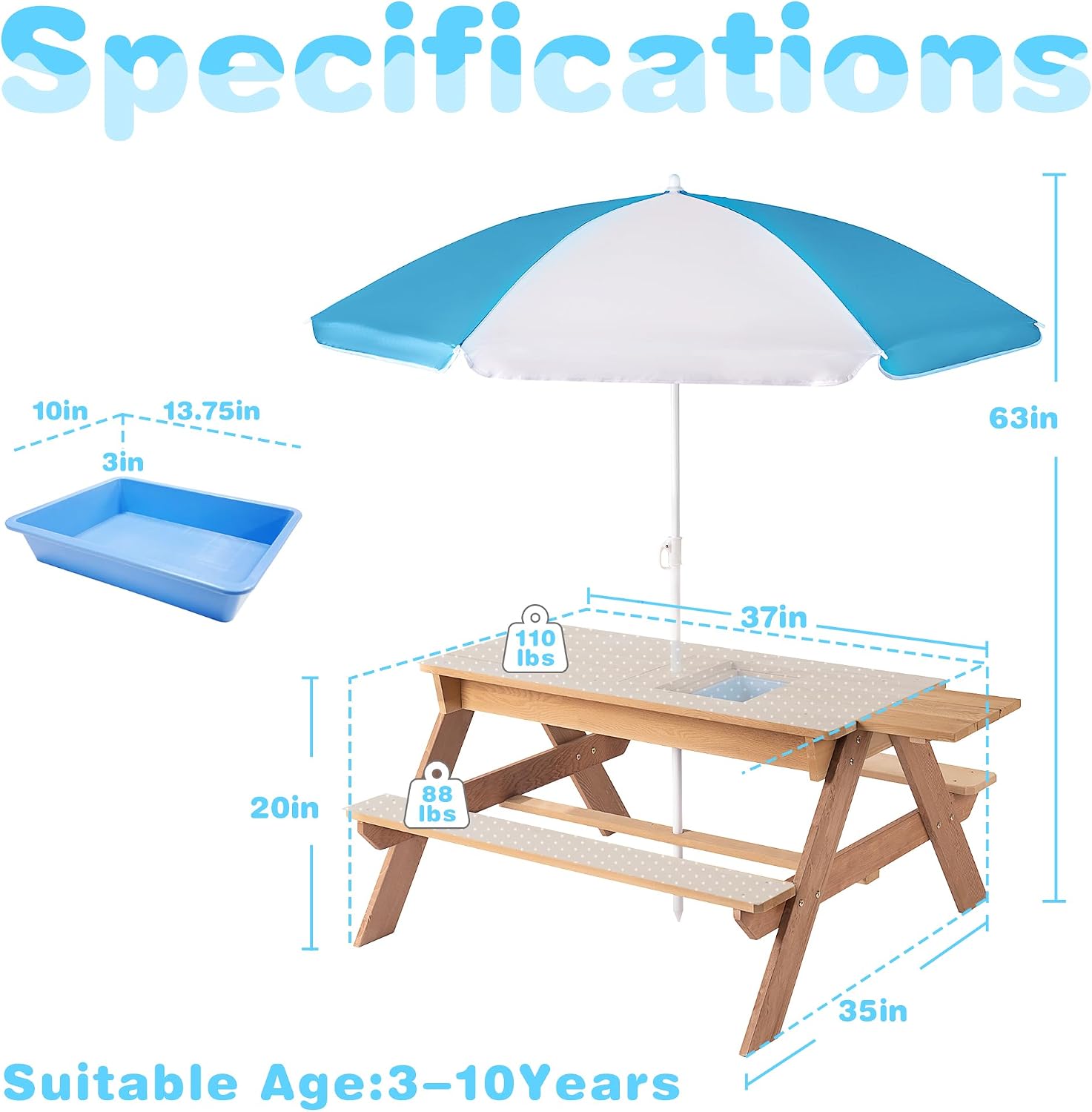 Outdoor-Kombi-Picknicktisch fü – Kids Outdoor Bench With Umbrella Bewertung und Preis