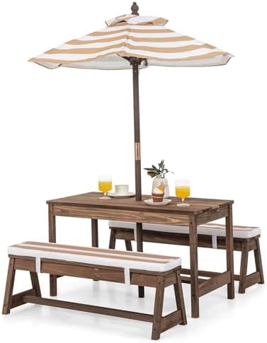 Kinder-Picknicktisch, Outdoor- – Kids Outdoor Bench With Umbrella Bewertung und Preis