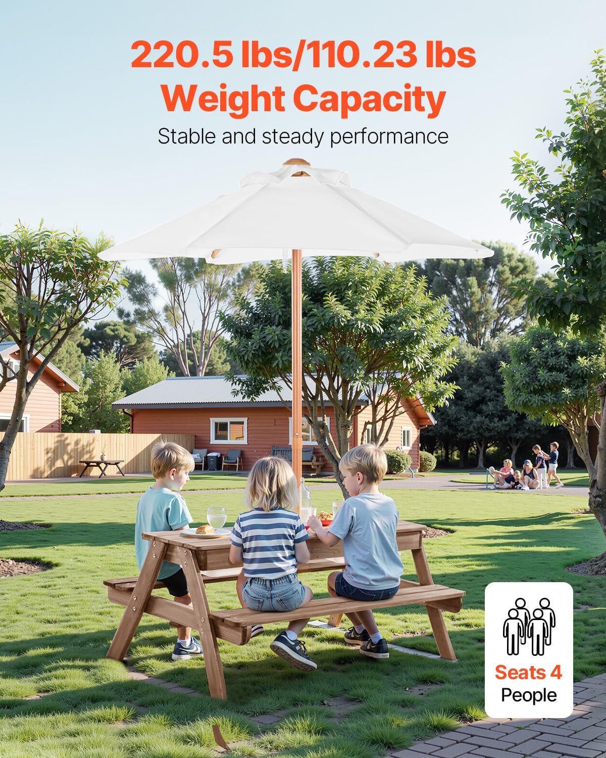 Kinder-Picknicktisch mit Sonne – Kids Outdoor Bench With Umbrella Bewertung und Preis