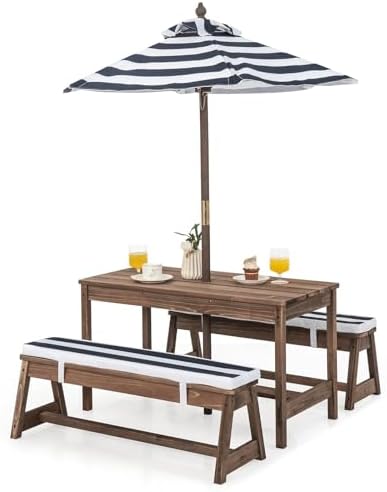 Kinder-Picknicktisch, Outdoor- – Kids Outdoor Bench With Umbrella Bewertung und Preis