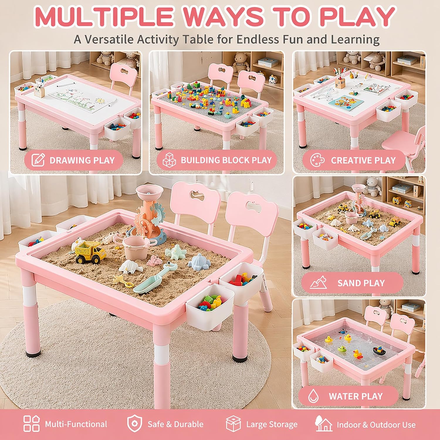 Kinder-Aktivitätstisch mit Sta – Kids Outdoor Activity Table Bewertung und Preis